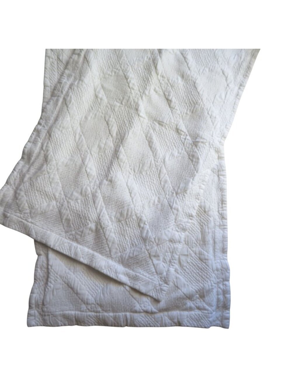 Pottery Barn White Quilted Cotton King Size Pillow Sham Pair 20"x36"